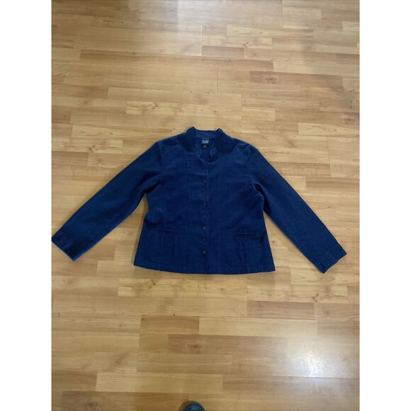 Eileen‎ Fisher Navy Blue Cotton Button Up Light Boxy Jacket -Size S - Picture 7 of 12